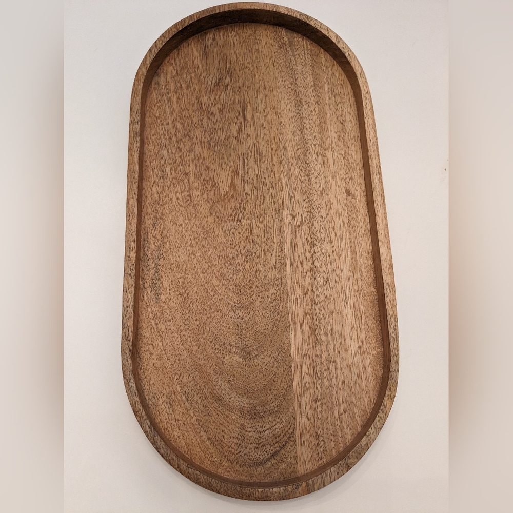 H&M  large oval wood tray ( brown mango wood)